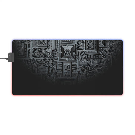 LED Gaming Mouse Pad — RGB Edge Large Desk Mat with Tech Circuit Design